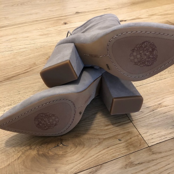 Vince Camuto Suede Block Heel Booties - Picture 3 of 5